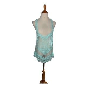 Lace Cover Up in Seafoam